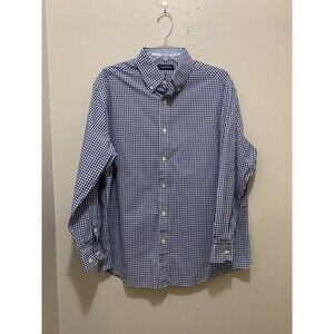 Nautica Shirt Mens Size Large 16 1/2 Blue Button Up Long Sleeve Casual Cotton